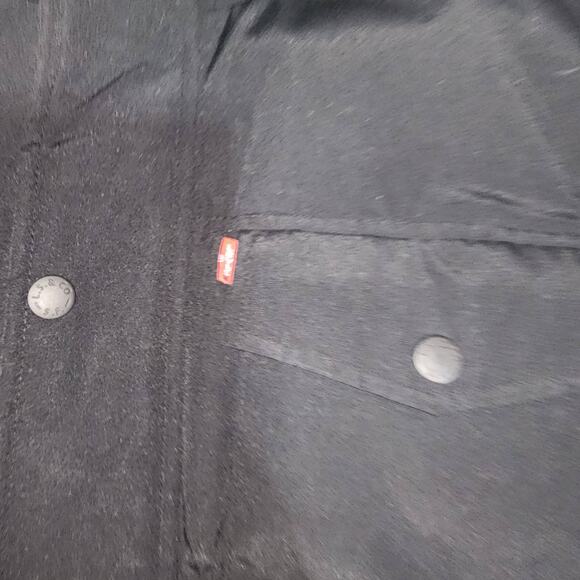 Levi's Strauss Full-Zip Snap Quilted Hooded Parka Coat Black Mens Sz X-Large N - Picture 3 of 8